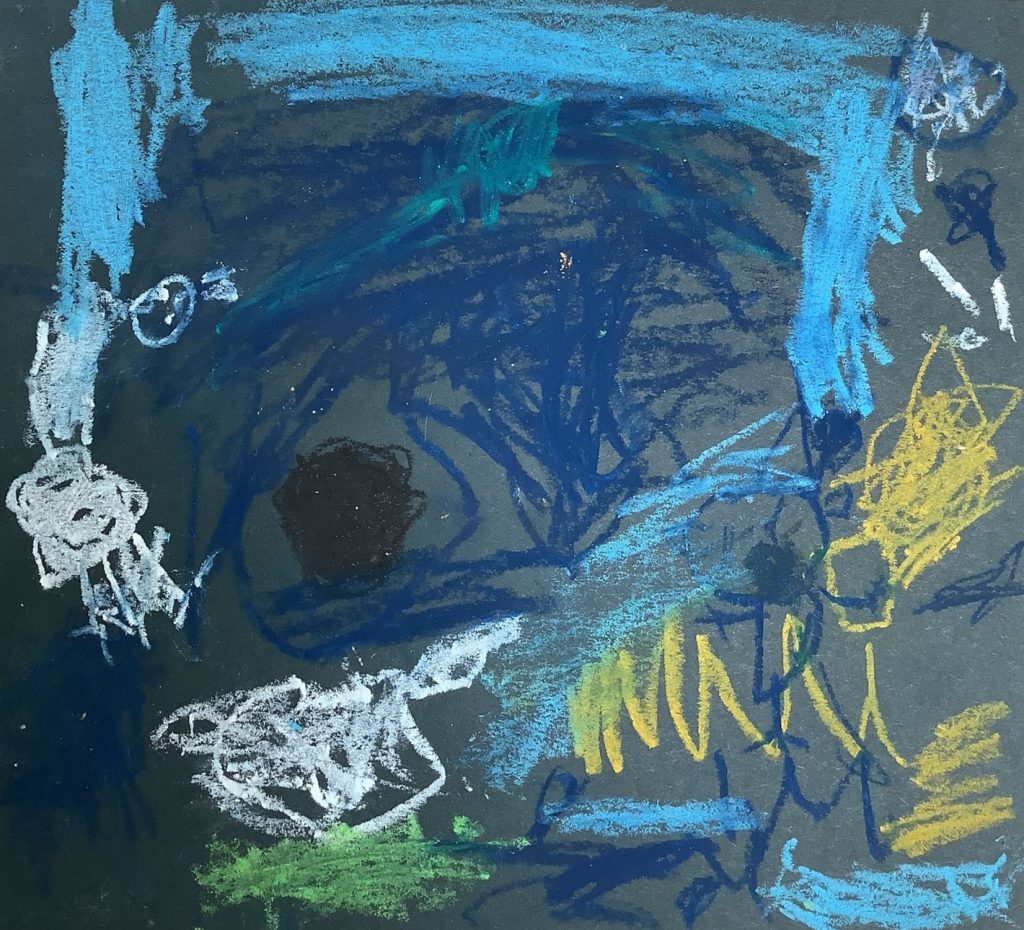 Tamara's artwork from Hoyland Springwood Primary School, showing the entrance to a cave.