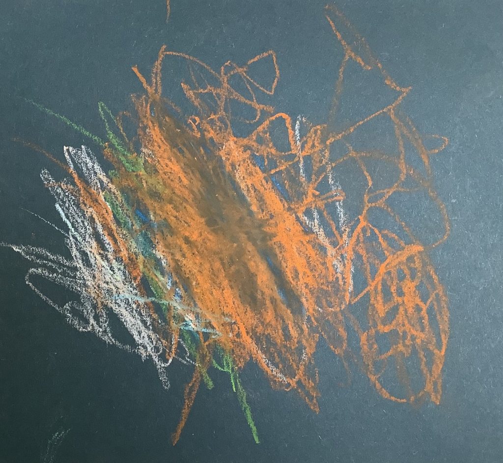 Oskar's artwork from Hoyland Springwood Primary School, showing a storm approaching a forest.